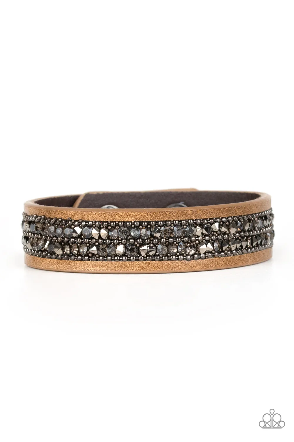 Open Door Jewelry - Crunch Time - Brown Bracelet - Paparazzi Accessories