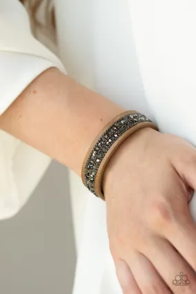 Open Door Jewelry - Crunch Time - Brown Bracelet - Paparazzi Accessories