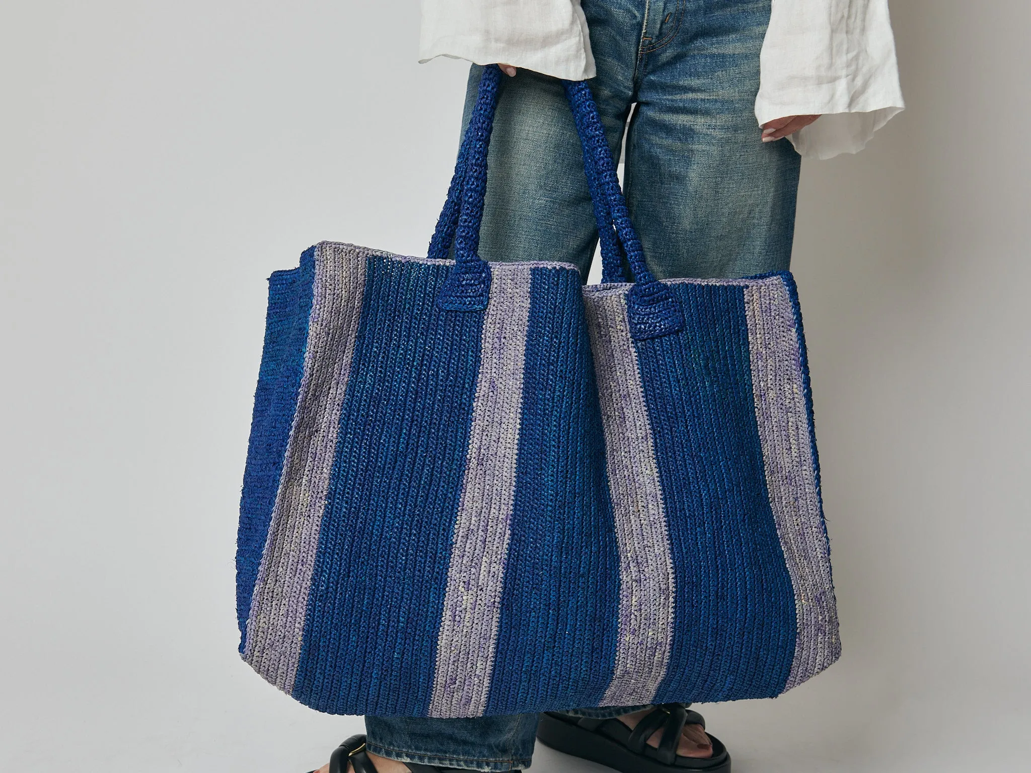 Raffia Bag Weekender denim-dusk