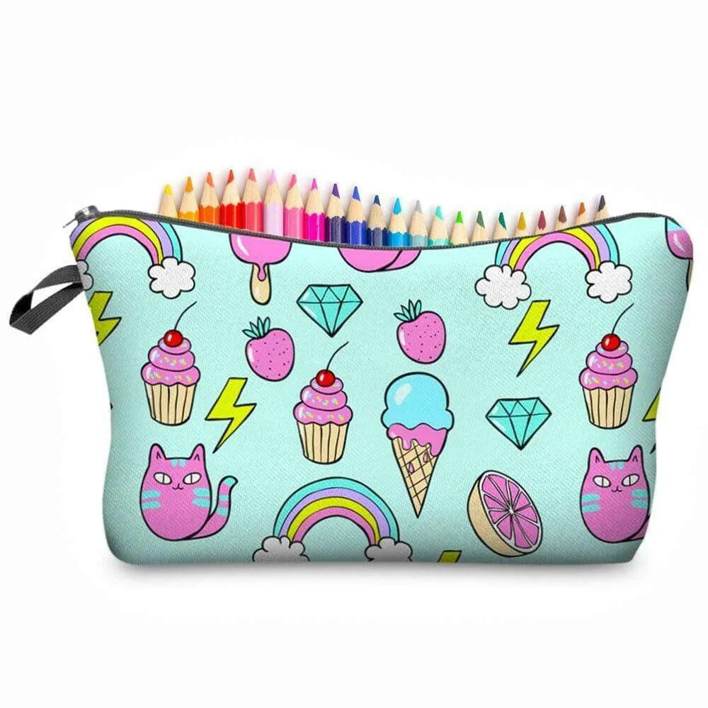 Rainbow Ice Cream Cakes Animal Make-up Bag Pencil Case