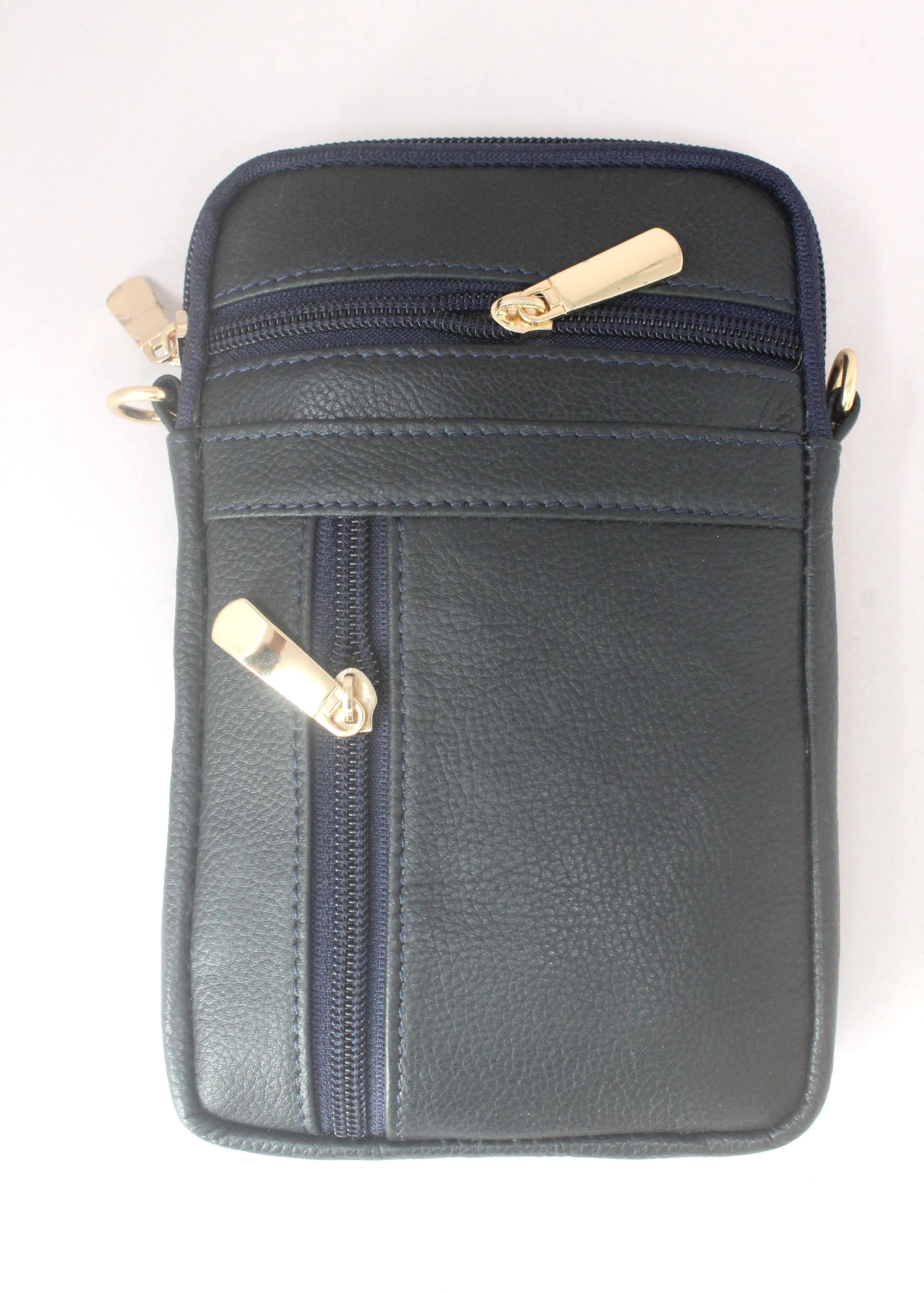 Rank Mini  Genuine Leather Blue Sling Bag