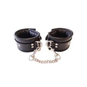Rouge Padded Leather Wrist Cuffs