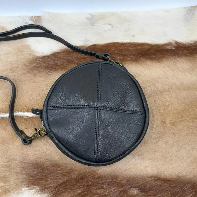 Round Leather Bag Round Leather Crossbody Bag