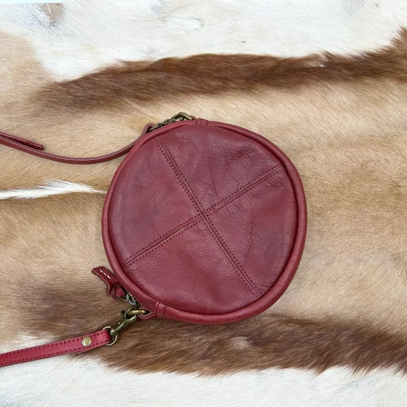 Round Leather Bag Round Leather Crossbody Bag