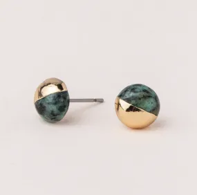 Scout Stone Dipped Stud Earrings - African Turquoise & Gold