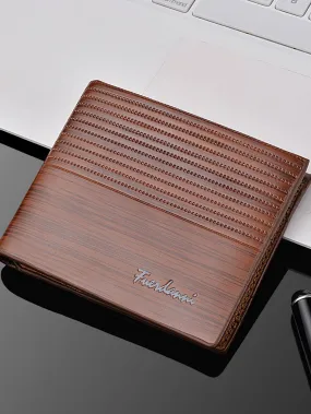 Short Horizontal Men's Wallet In Deep Coffee Color