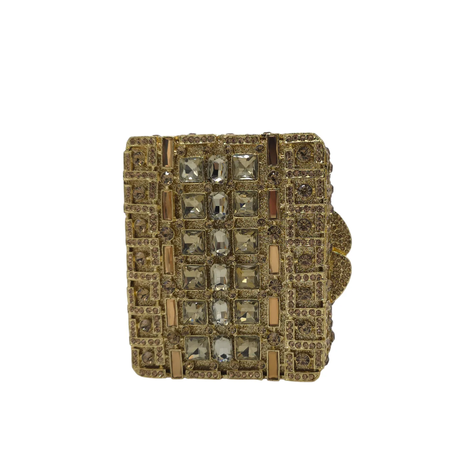 Silver Crystal Square Clutch