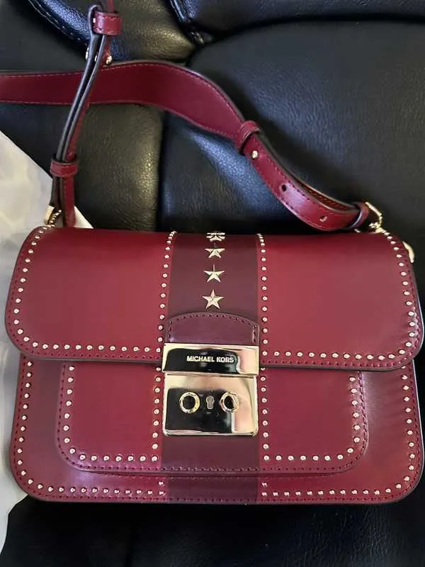 Sloan Editor Studded Leather Shoulder Bag