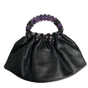 Taryn Nicole Leather Drawstring Gemstone Bag