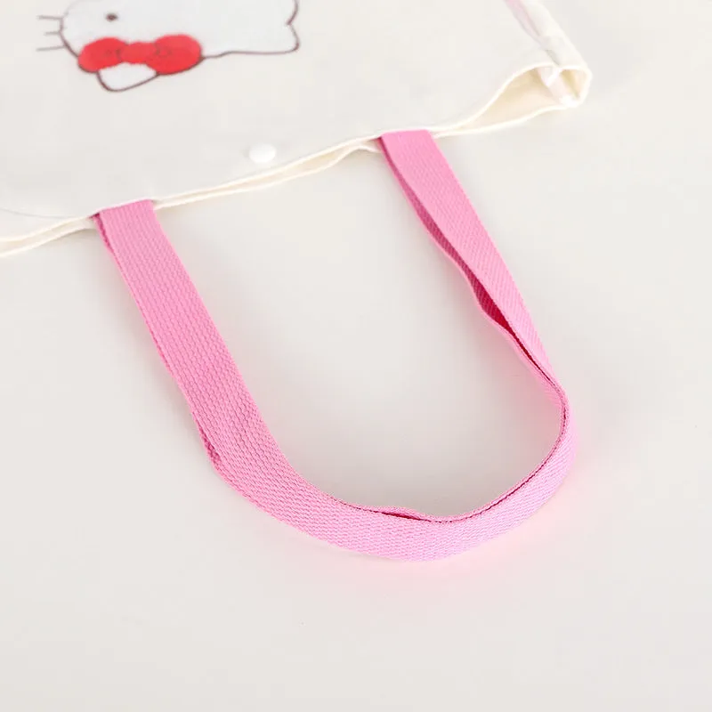 Tote Bag with Embroidery | Hello Kitty My Melody Kuromi Little Twin Stars Cinnamoroll Pompompurin Pochacco KeroKeroKeroppi - with Plastic Cover