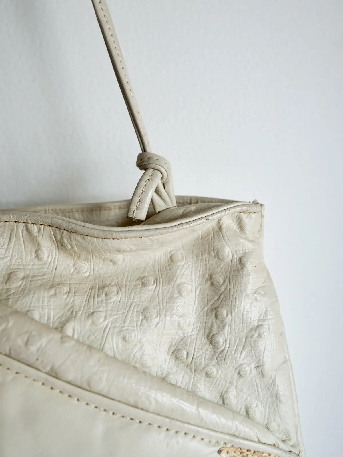 Vintage Bird Motif Leather Bag