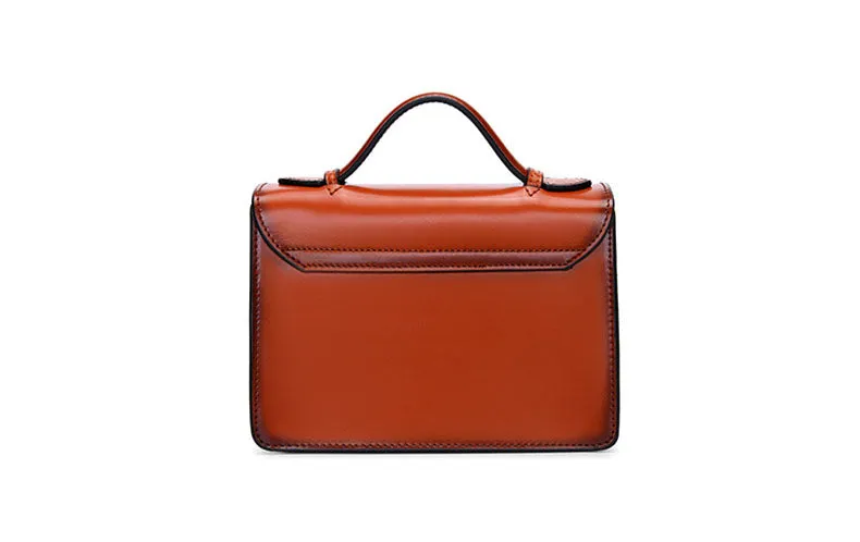 Vintage Womens Leather Satchel Bag Shoulder Handbags For Women