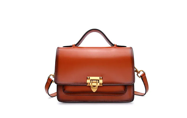 Vintage Womens Leather Satchel Bag Shoulder Handbags For Women