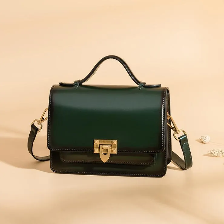 Vintage Womens Leather Satchel Bag Shoulder Handbags For Women