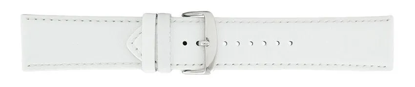 White Padded Stitch Leather Watch Band 26mm 115989