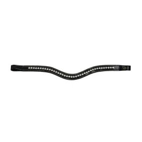 White Swarovski V-Shaped Browband with Horse Reins by Dyon