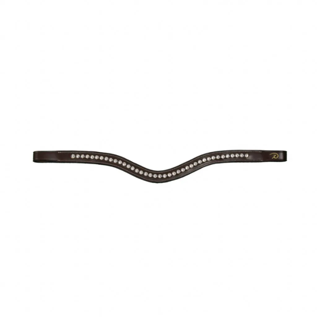 White Swarovski V-Shaped Browband with Horse Reins by Dyon