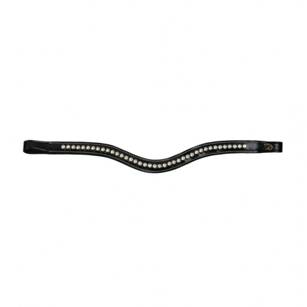 White Swarovski V-Shaped Browband with Horse Reins by Dyon