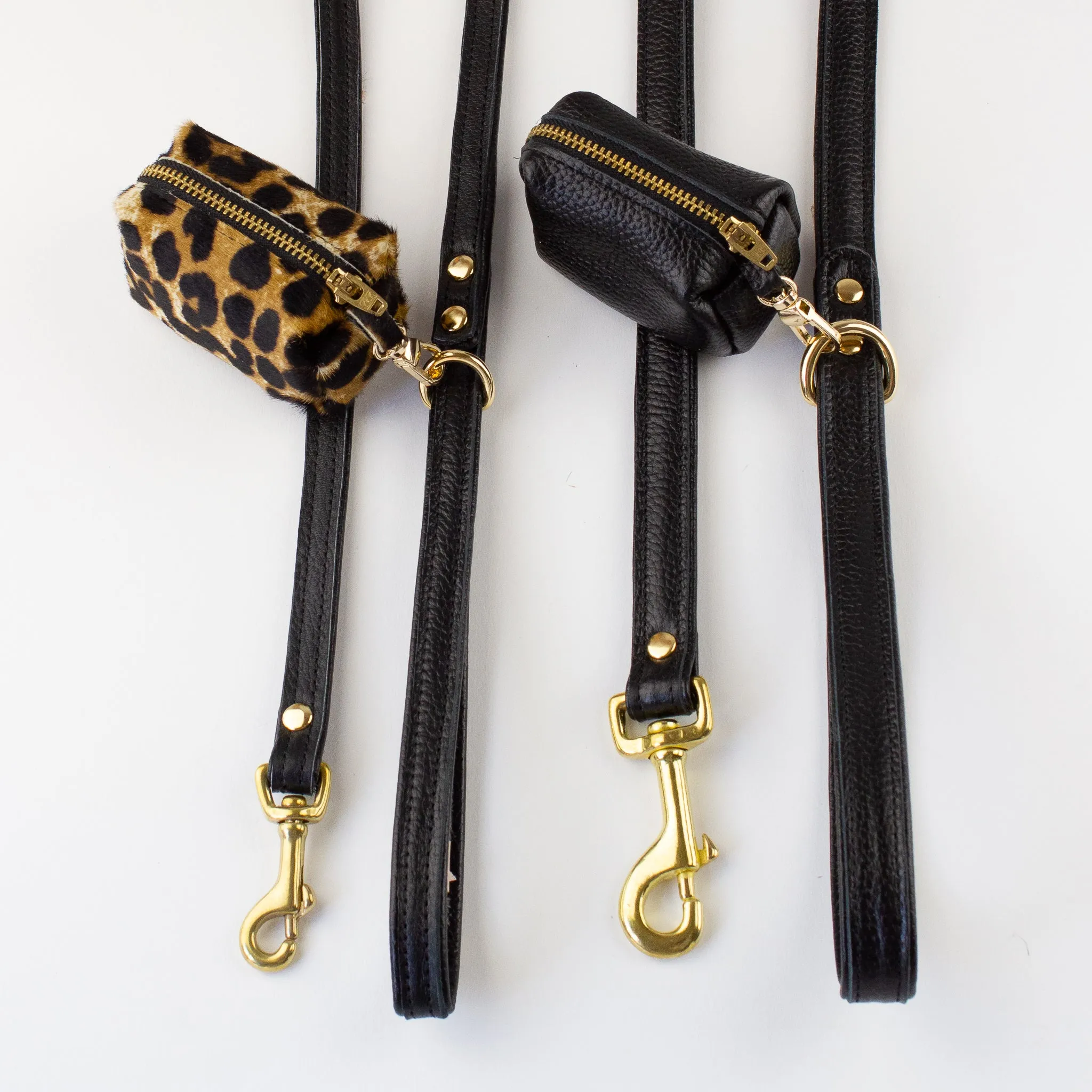 Willow Walks double sided soft leather lead in black