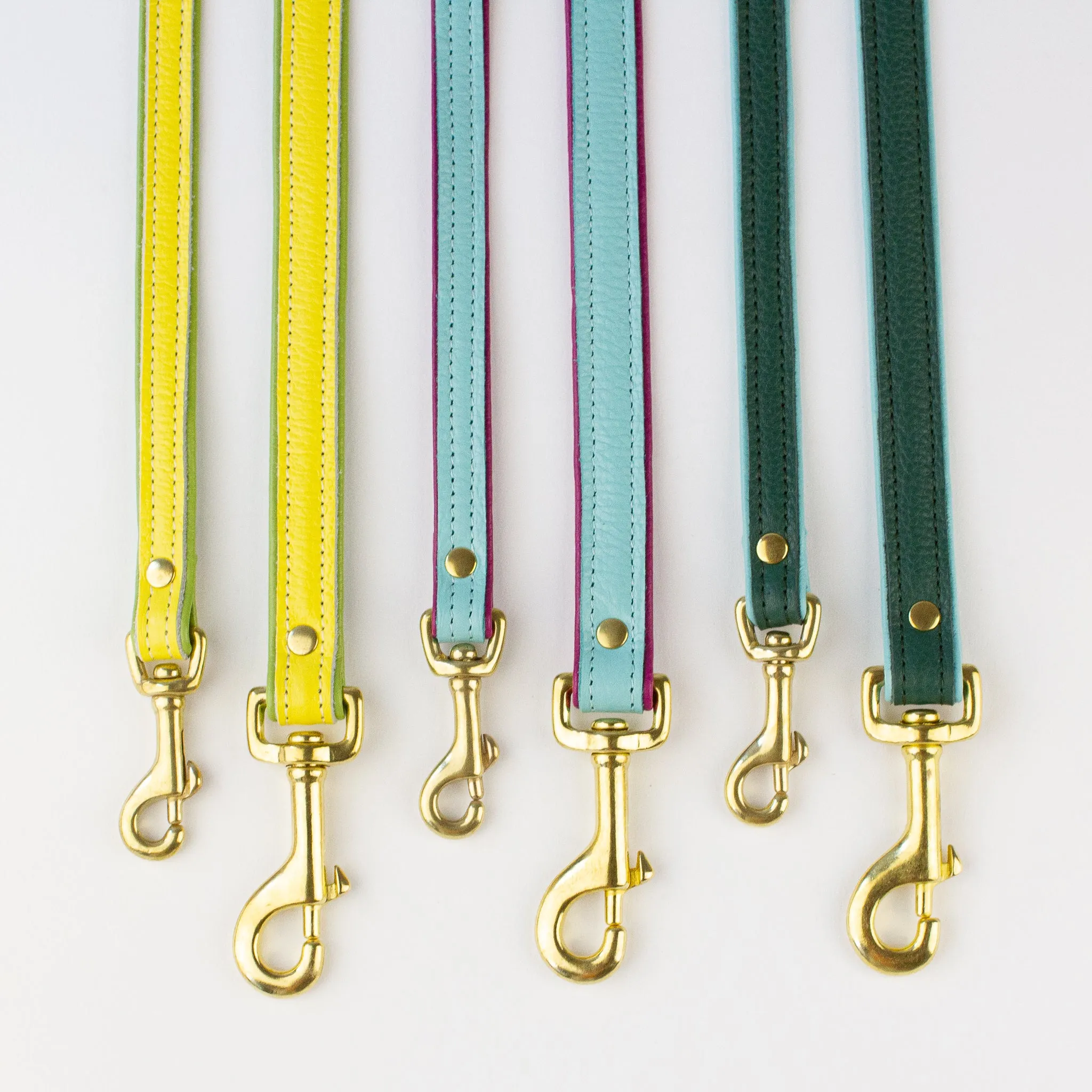 Willow Walks premium double sided soft leather lead in black and gold