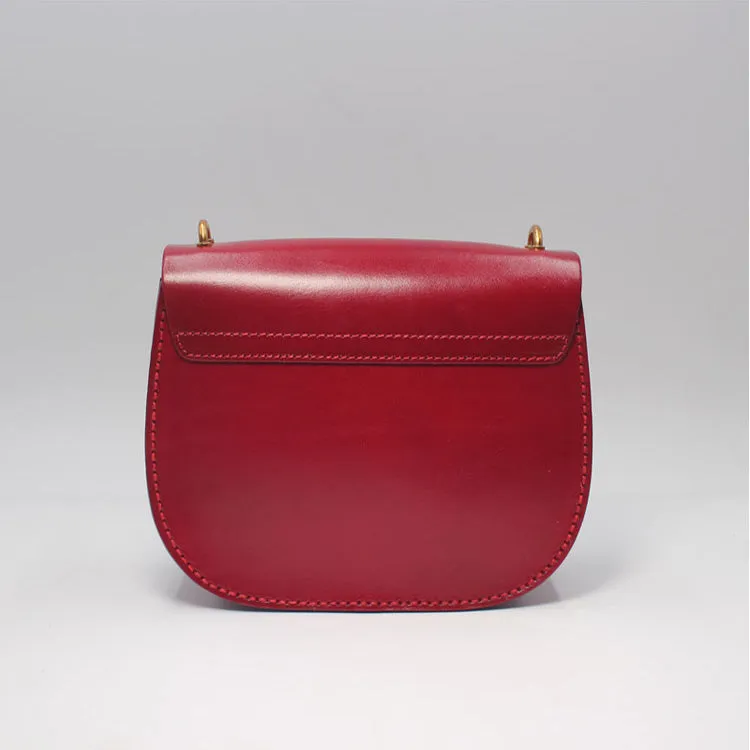 Women Green Leather Saddle Bag Crossbody Bags Shoulder Bag for Women