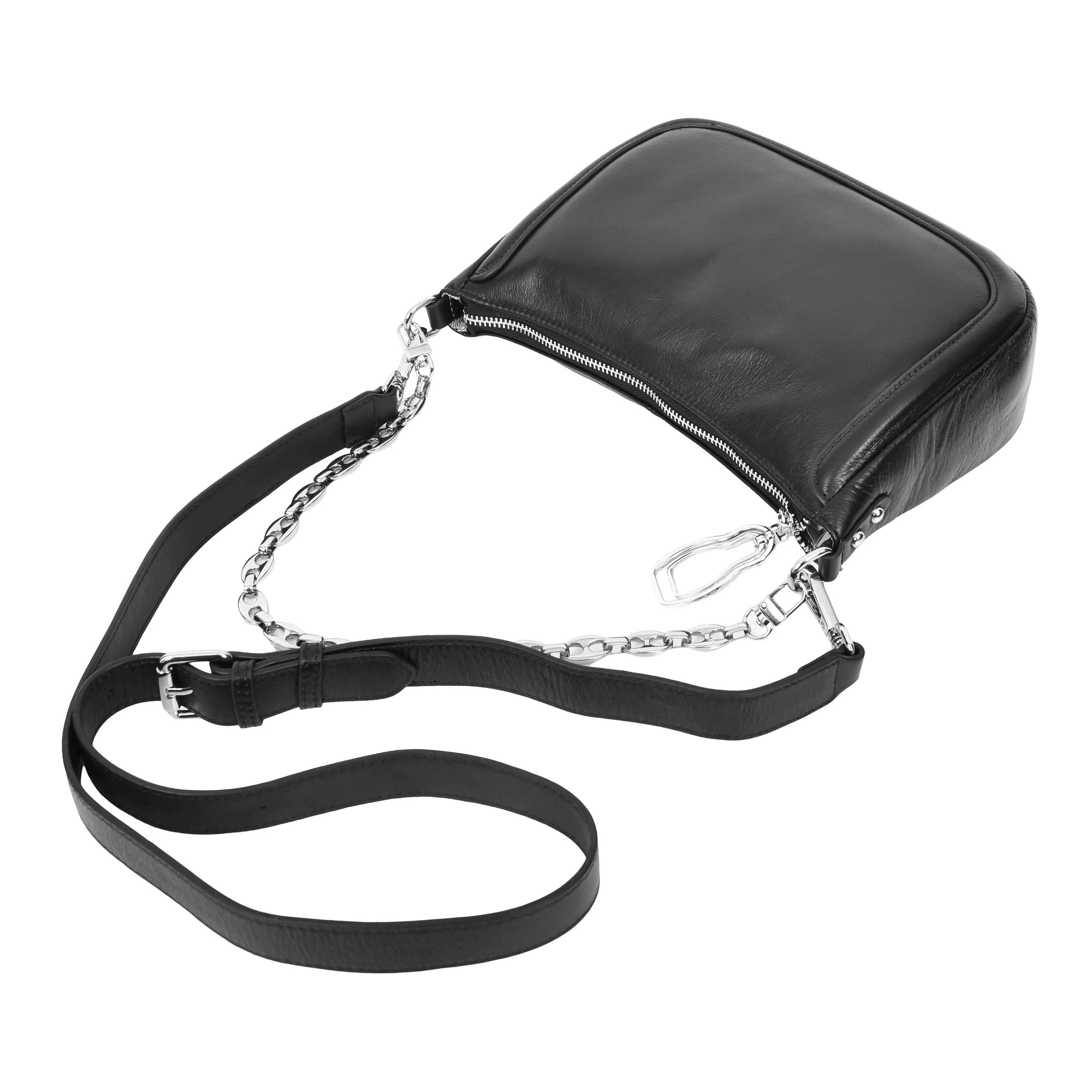 Women Real Leather Shoulder Bag Casual Multi Strap Hobo Handbag A928 Black