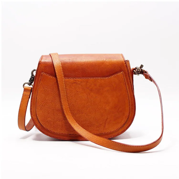 Women Saddle Bags Brown Leather Crossbody Bags Shoulder Bag for Women