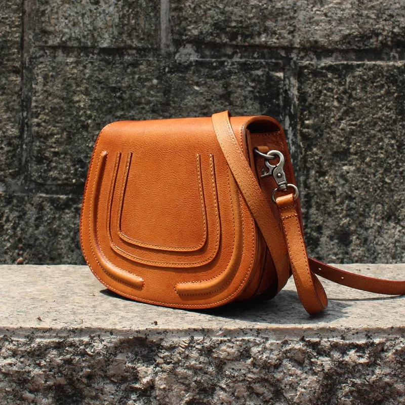 Women Saddle Bags Brown Leather Crossbody Bags Shoulder Bag for Women