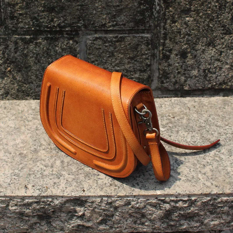 Women Saddle Bags Brown Leather Crossbody Bags Shoulder Bag for Women