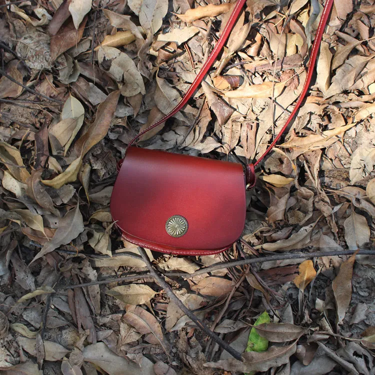 Womens Green Leather Saddle Bag Crossbody Bags Leather Shoulder Bag